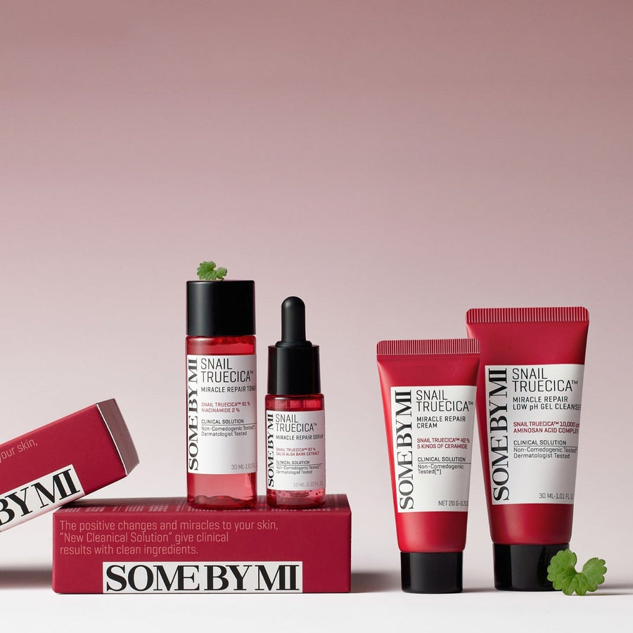 Some By Mi Snail True Cica Miracle Repair Starter Kit (Cleanser+Toner+Serum+Cream)