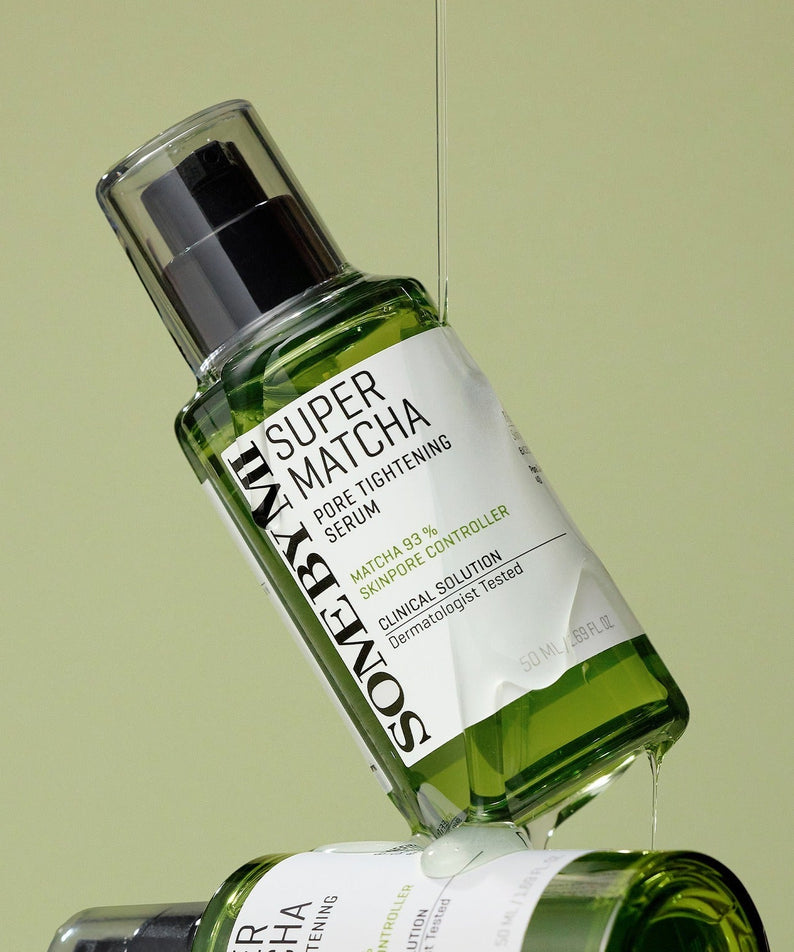 SOME BY MI Super Matcha Pore Tightening Serum 50ml with green and white bottle design.