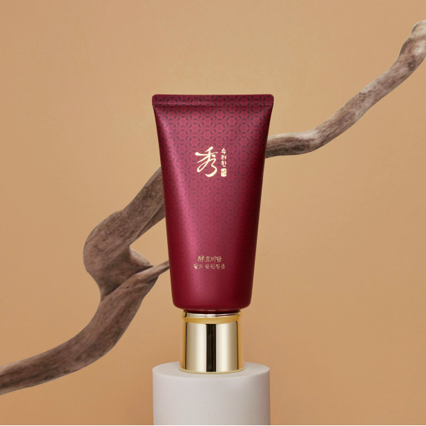 SOORYEHAN Hyobidam Fermented Cleansing Foam 160ml, red tube on display with natural background
