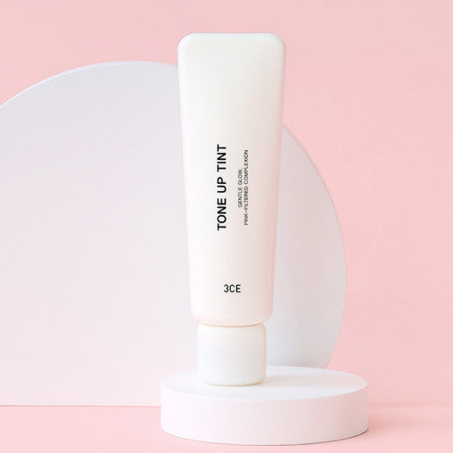 STYLE NANDA 3CE Tone Up Tint 40ml on display against a pink backdrop