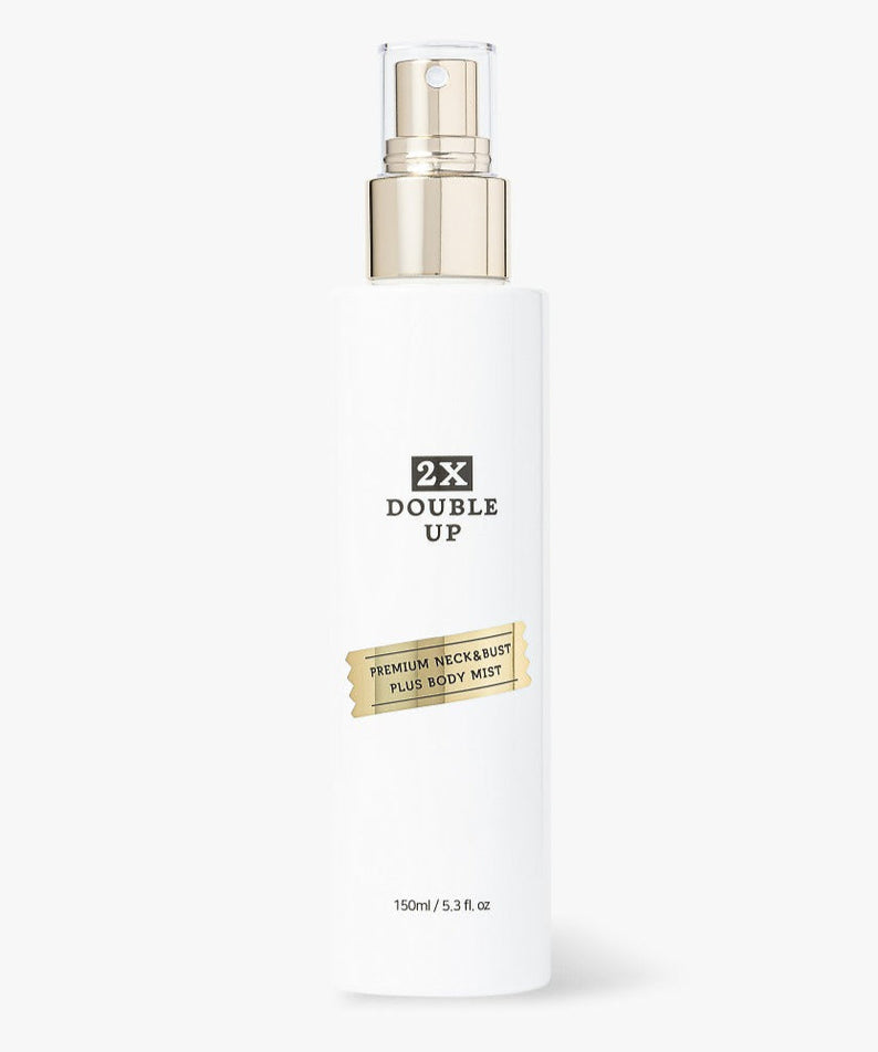 SUELO 2X Double Up Neck & Bust Body Mist 150ml, premium body mist bottle on white background.