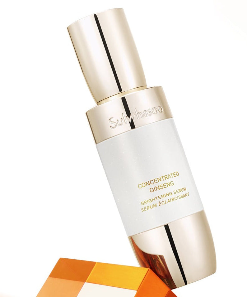 Image of the SULWHASOO Concentrated Ginseng Brightening Serum bottle against a white background.