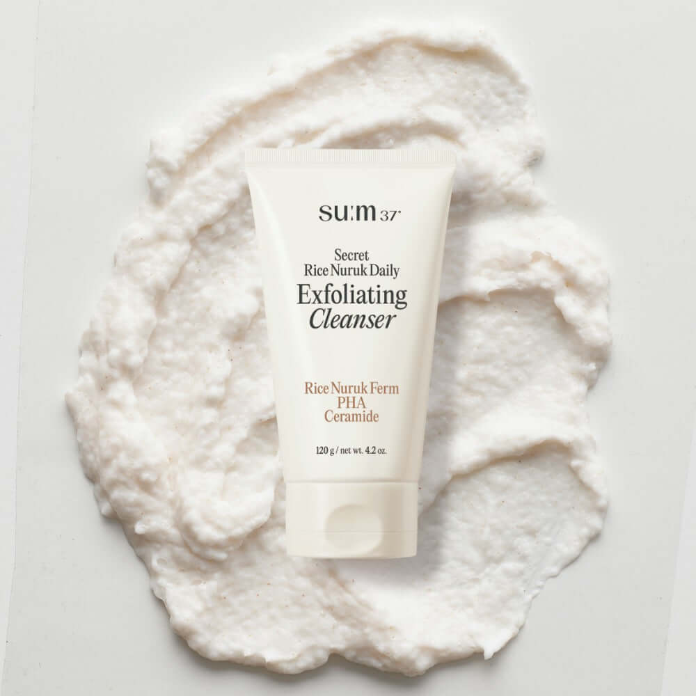 SU:M37 Secret Rice Nuruk Peeling to Foam Cleanser 120g product image on white textured background