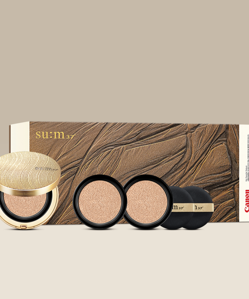SU:M37 Summa Elixir Golden Cushion Project (with Canon Collaboration) packaging and product display