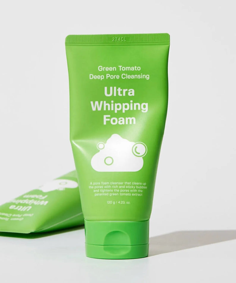 SUNGBOON EDITOR Green Tomato Pore Whipping Foam 120g skincare product bottle with green packaging