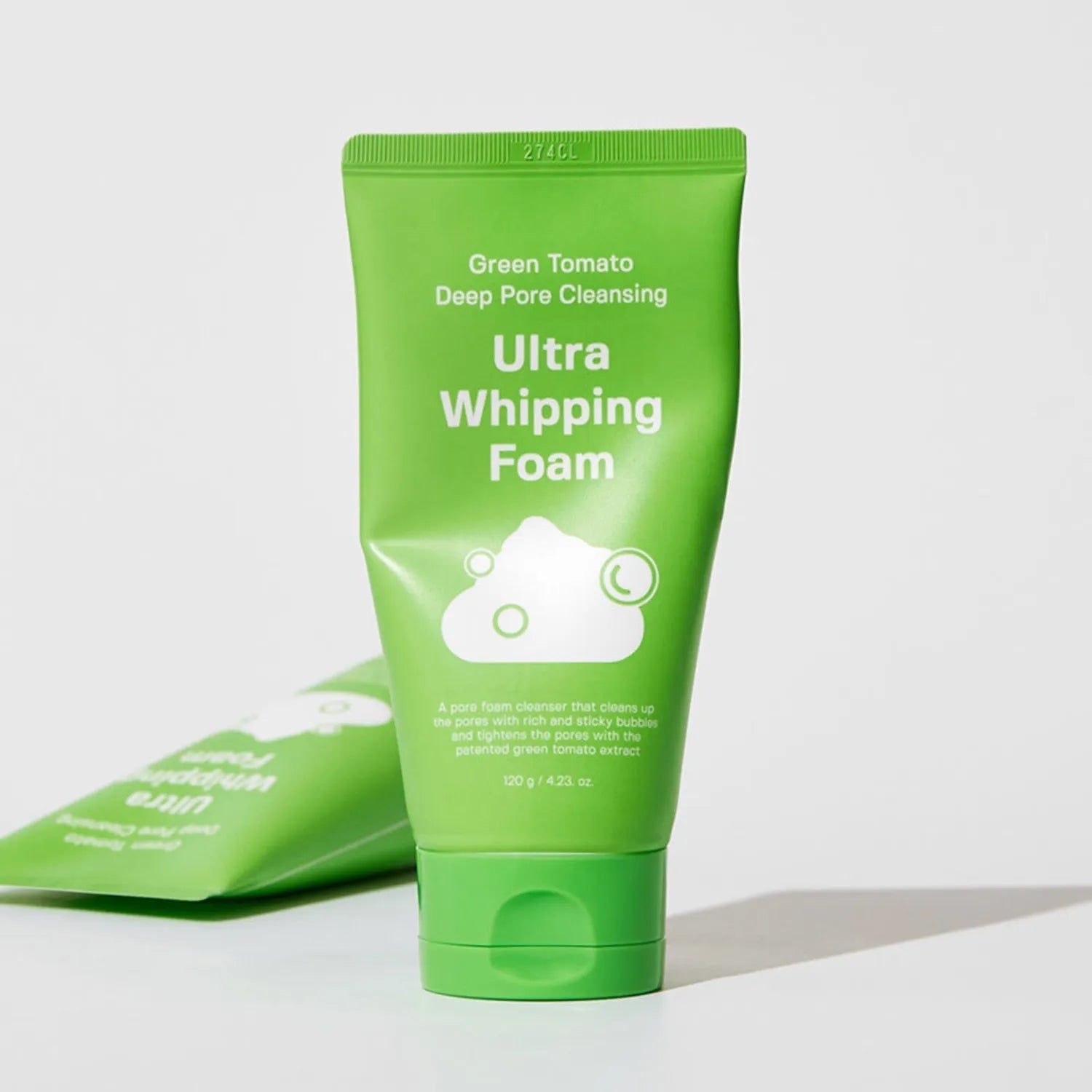 SUNGBOON EDITOR Green Tomato Pore Whipping Foam 120g skincare product bottle with green packaging