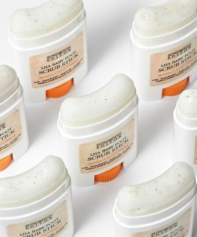 SUNGBOON EDITOR Laha Baby Foot Scrub Stick in a group, showcasing multiple sticks for foot care.