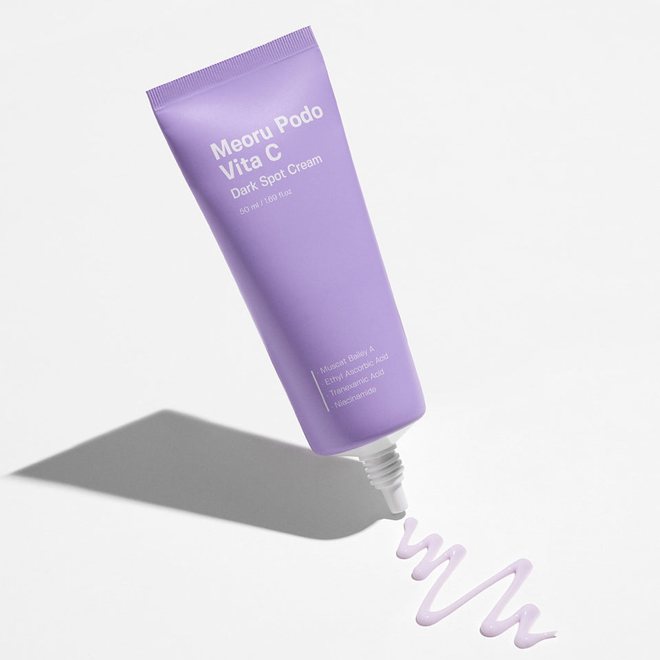 SUNGBOON EDITOR Meoru Podo Vita C Dark Spot Cream 50ml in a purple tube, skincare for dark spots.
