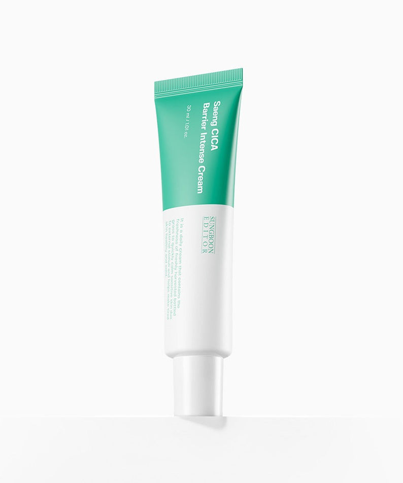 SUNGBOON EDITOR Saeng Cica Barrier Intensive Cream 30ml green and white tube
