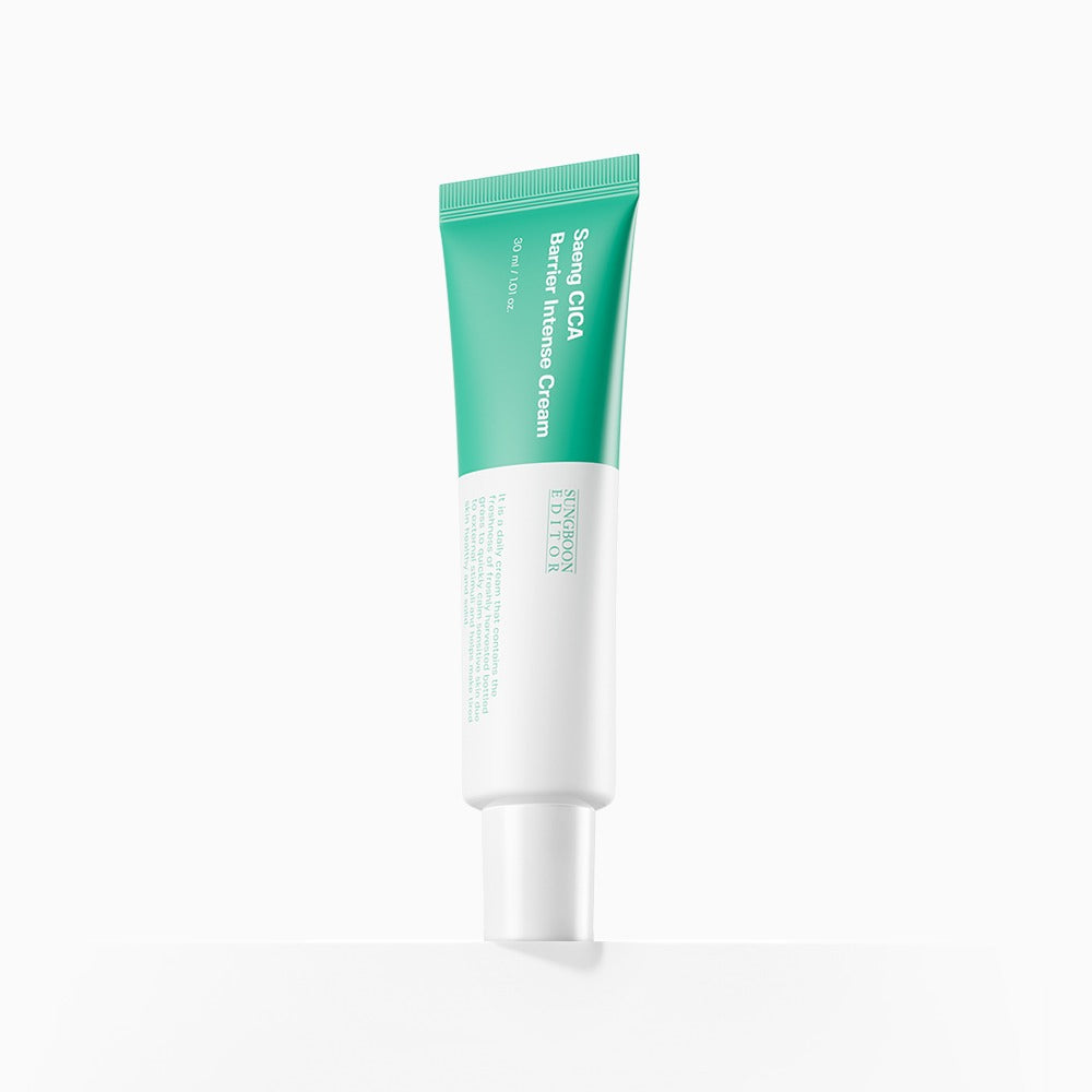 SUNGBOON EDITOR Saeng Cica Barrier Intensive Cream 30ml green and white tube
