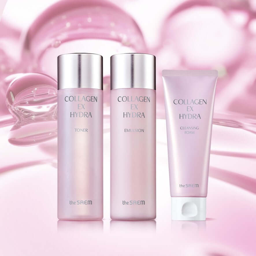 The Saem  Collagen Ex Hydra Skincare 3 Set (Toner+Emulsion+Foam)