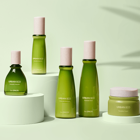 The Saem  Urban Eco Harakeke Skincare 3 Set (Toner+Emulsion+Cream)