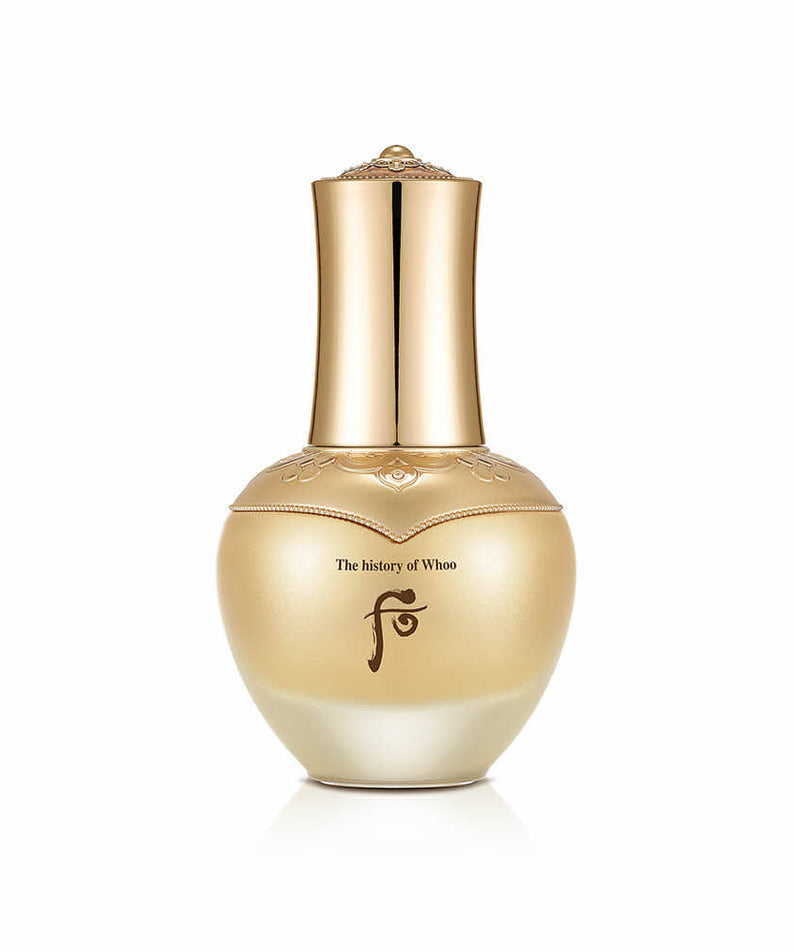 THE WHOO Cheongidan Hwahyun Gold Ampoule 40ml bottle on a white background