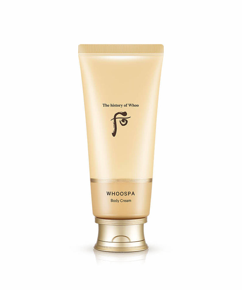 Image of THE WHOO Whoo Spa Body Cream 200ml in a beige tube.