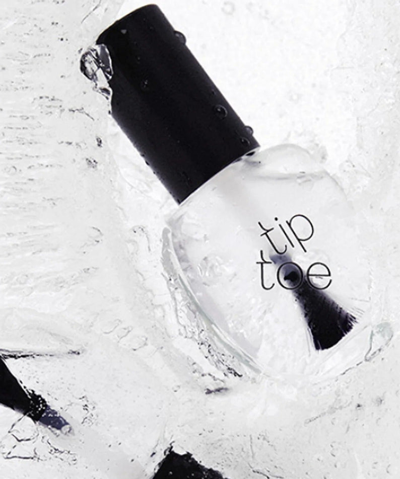 TIP TOE Sheer Topcoat Nail Polish in ice, high-quality finish and shine for nails.
