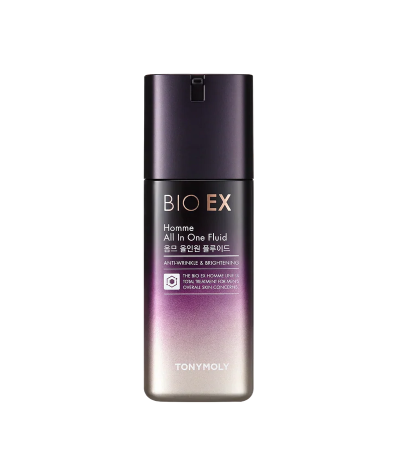 TONYMOLY Bio EX Homme All-in-One Fluid 130ml bottle for men skincare – Gentleman Korea export, anti-aging brightening fluid