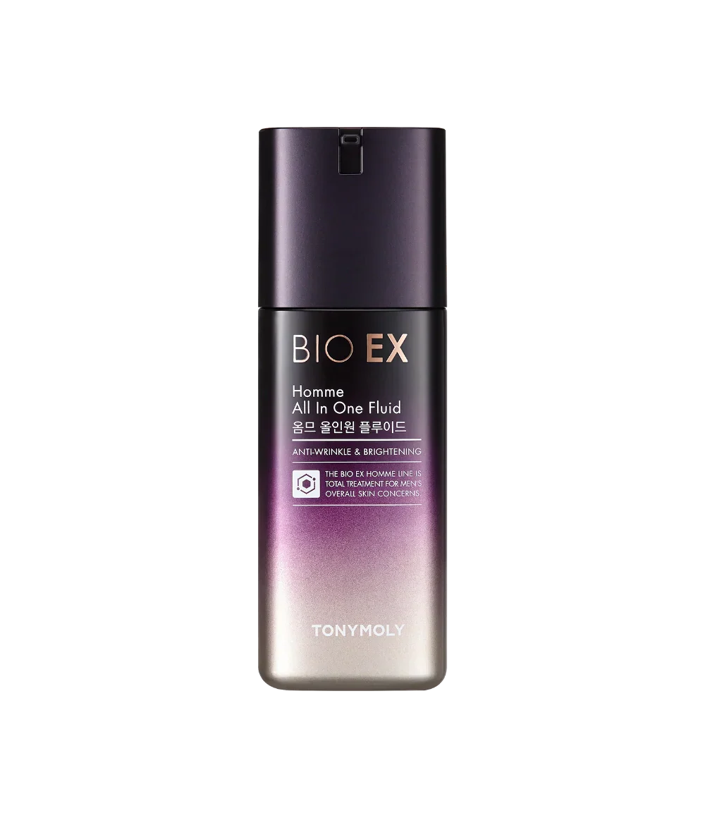 TONYMOLY Bio EX Homme All-in-One Fluid 130ml bottle for men skincare – Gentleman Korea export, anti-aging brightening fluid