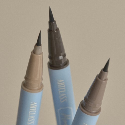 TOO COOL FOR SCHOOL mood pen liner in various shades showing fine tip for precise application.