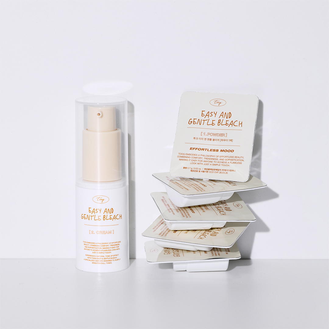TOOQ Easy And Gentle Bleach skincare product featuring packaging and bottle