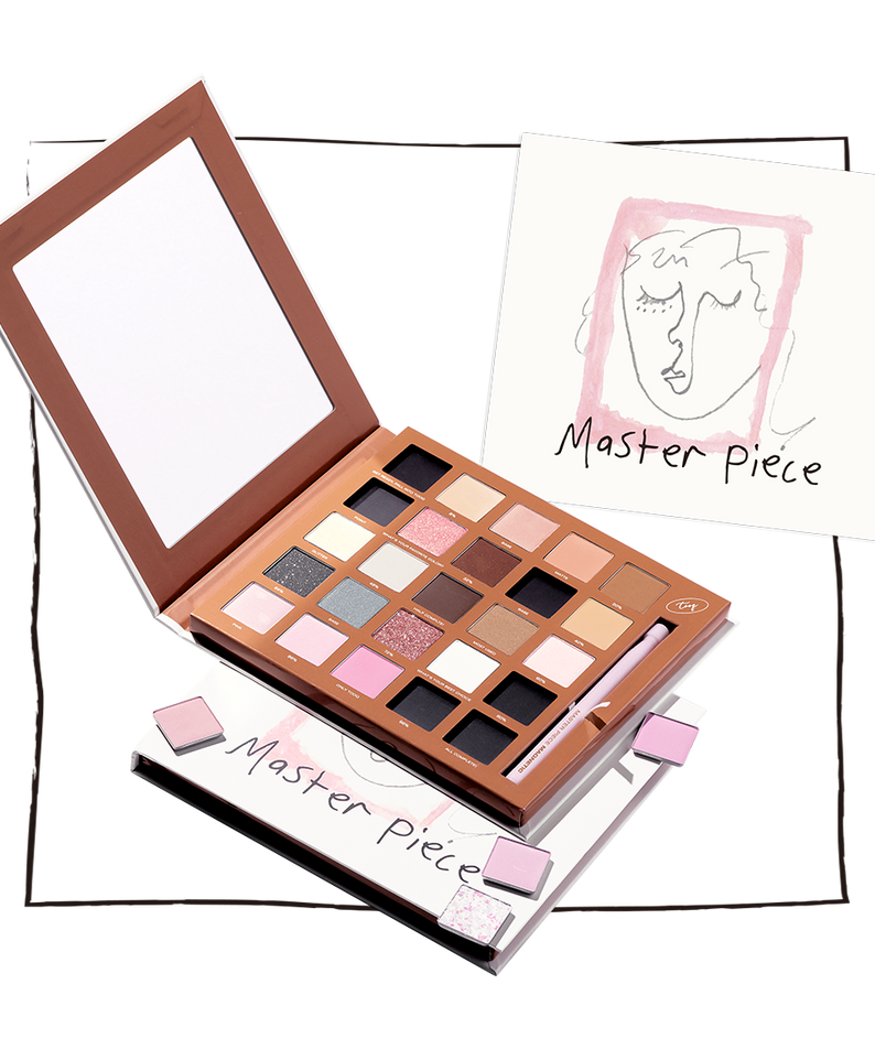 TOOQ One by Genuine Magnetic Shadow 25-Color Palette with vibrant shades displayed in open packaging.