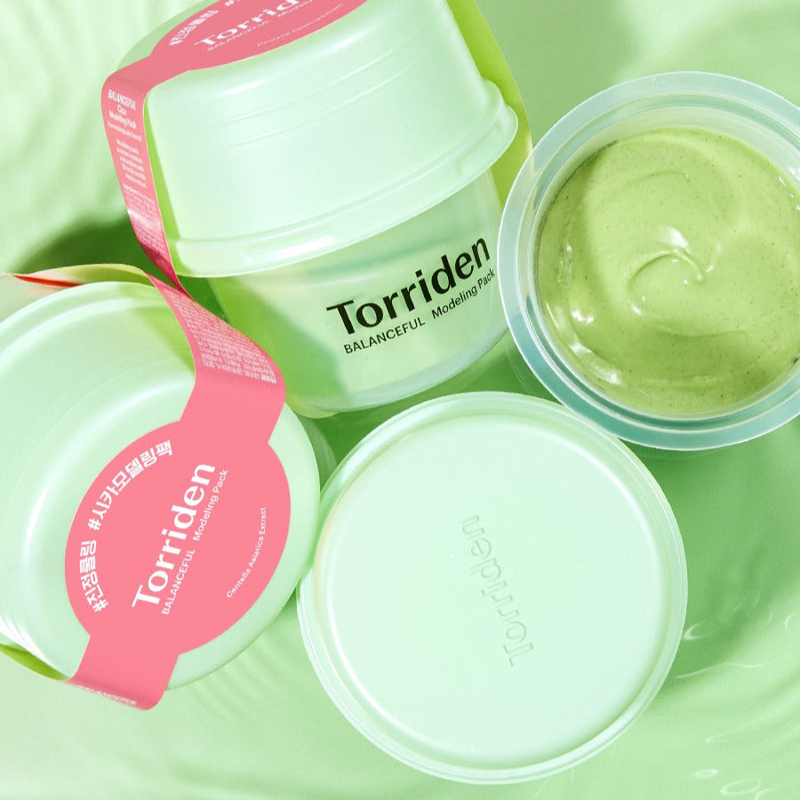 TORRIDEN Balanceful Cica Modeling Pack 30g shown with open and closed containers on a green background.