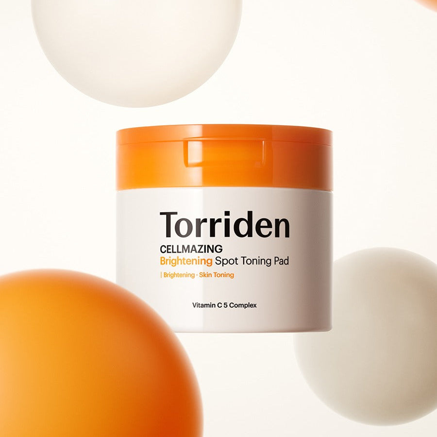 TORRIDEN Cellmizing Vita C brightening Trace Toning Pads 70 sheets in an orange and white container