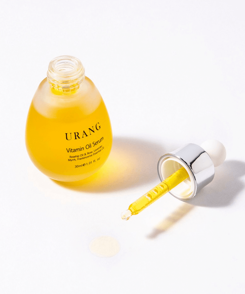 URANG Vitamin Oil Serum 30ml bottle with dropper on white background