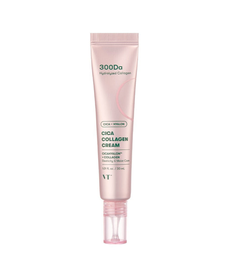 VT COSMETIC Cica Collagen Cream 30ml tube on white background for skincare.