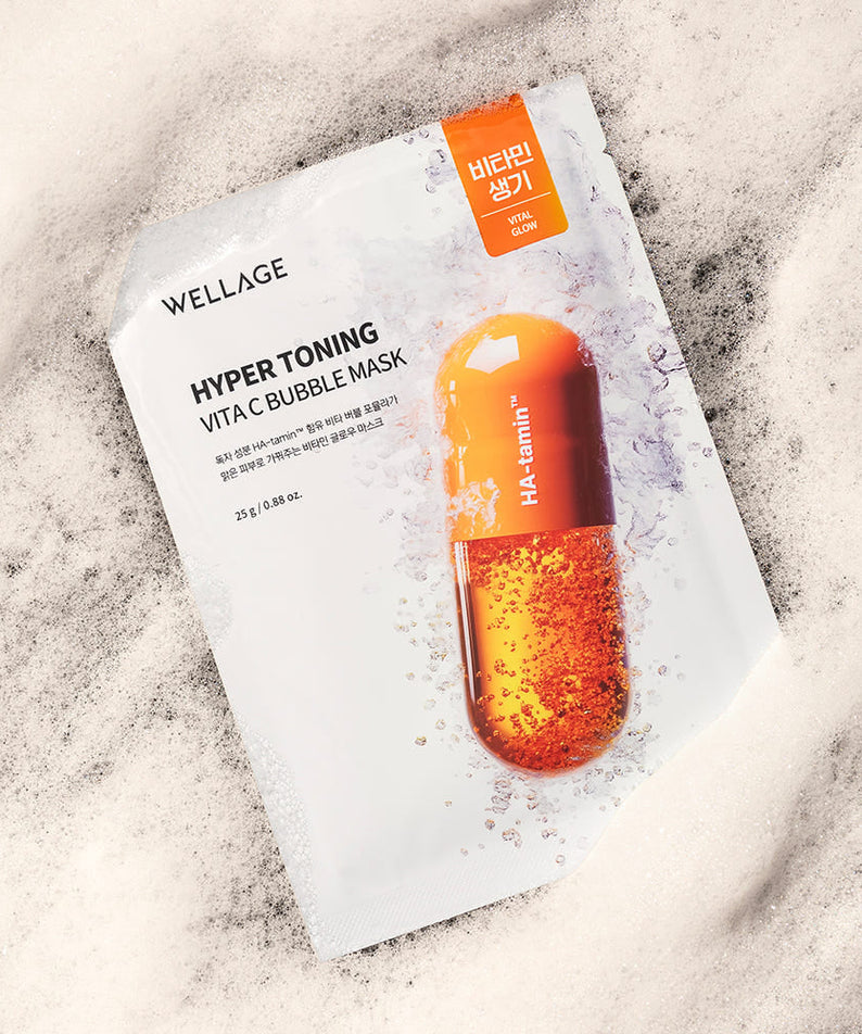 Wellage  Hyper Toning Vita C Bubble Mask 25gx5 Sheets