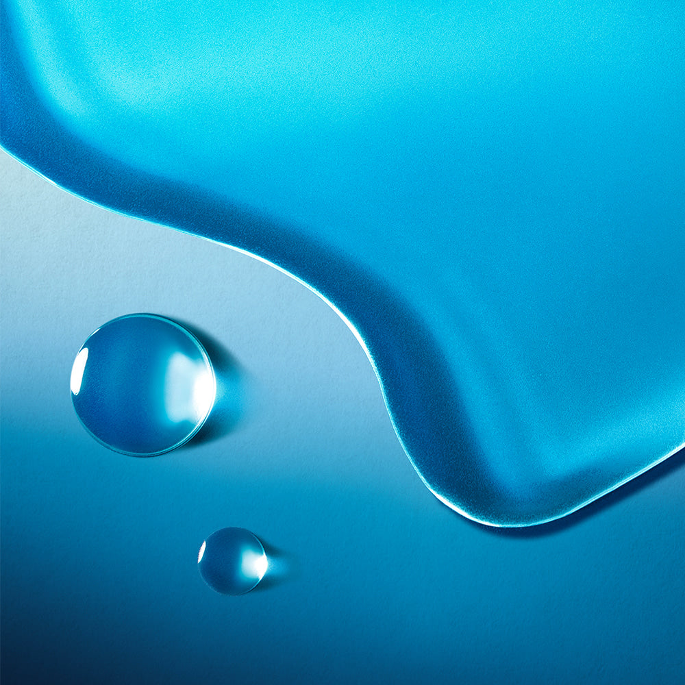 Abstract blue liquid texture representing WELLAGE Hyper eptide Skin booster Toner 200ml skincare