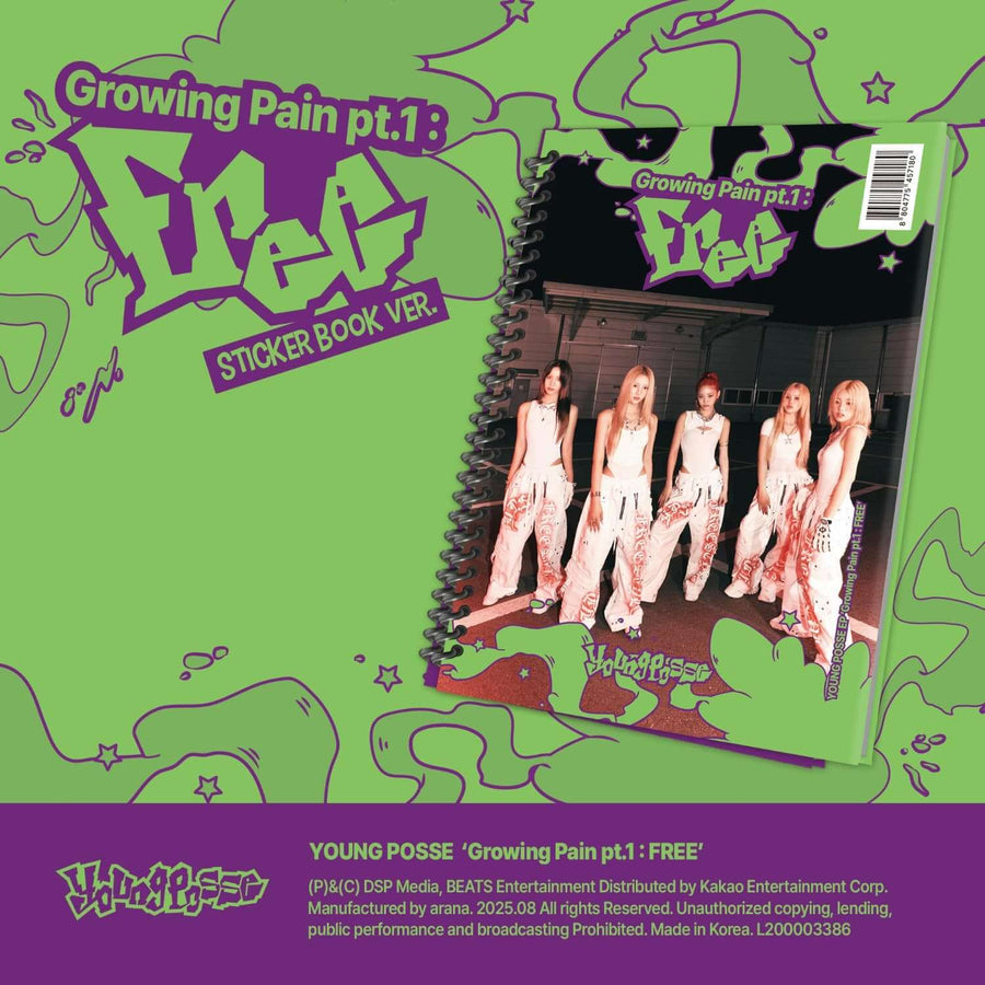 Young Posse - Ep [Growing Pain Pt.1 : Free] (Sticker Book Ver.) - Kpop Album