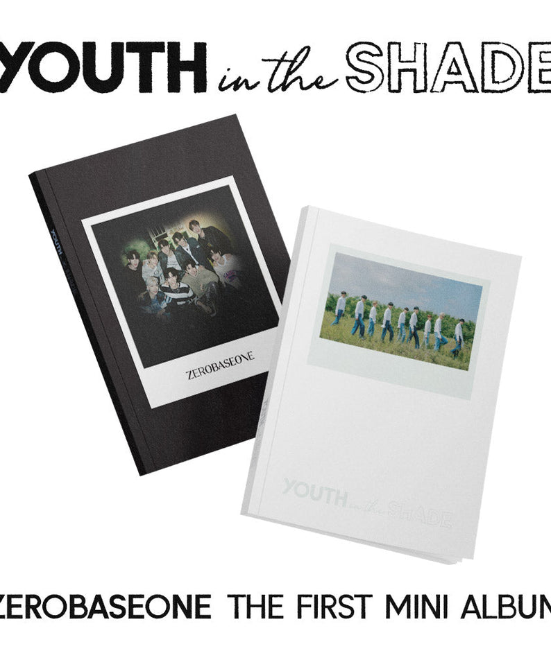ZEROBASEONE - 1st mini Album - Youth in the Shade cover featuring group photos and album title artwork.