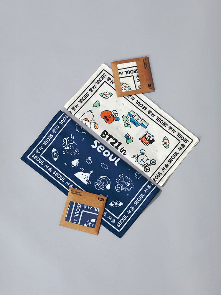 BT21 HANDKERCHIEF SEOUL EDITION (BLUE, IVORY)
