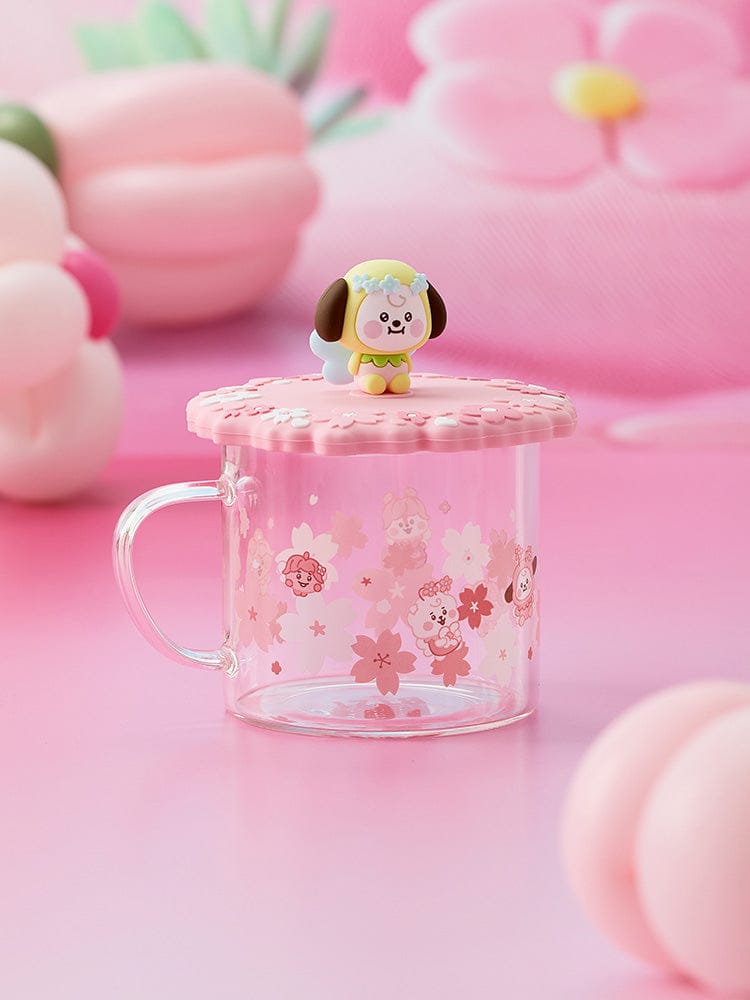 BT21 CHIMMY BABY GLASS UP & LID (11oz) SPRING FAIRY