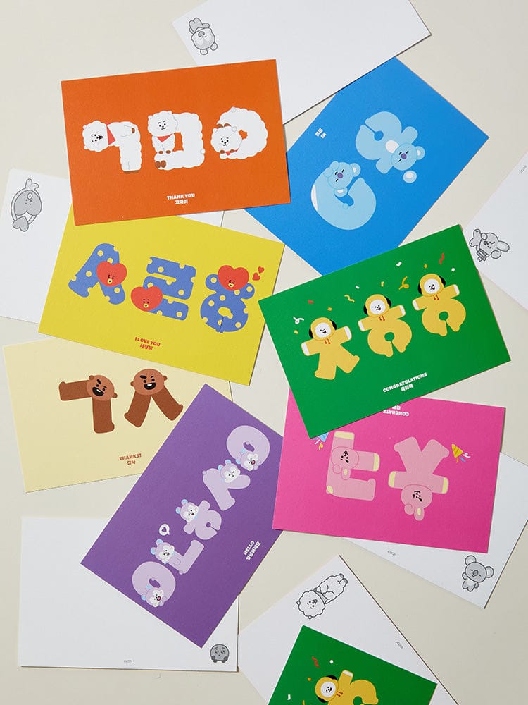 BT21 HANGEUL POSTCARD SOUVENIR