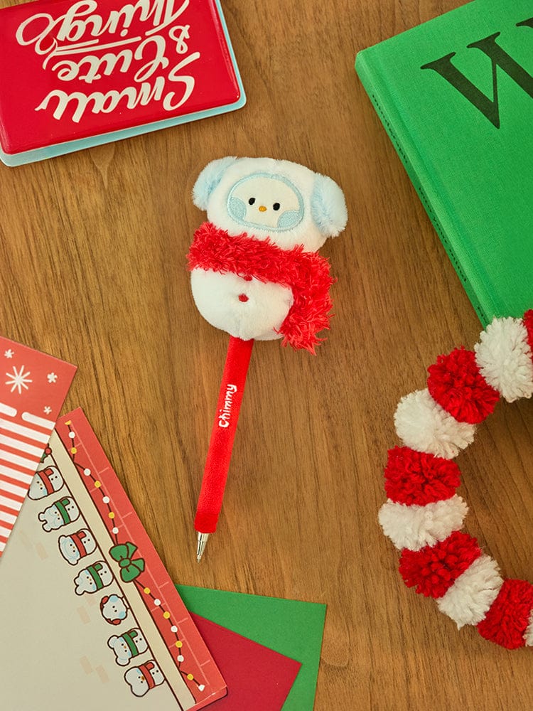 BT21 CHIMMY mini minini SNOWMAN PLUSH GEL PEN PETITE HOLIDAY