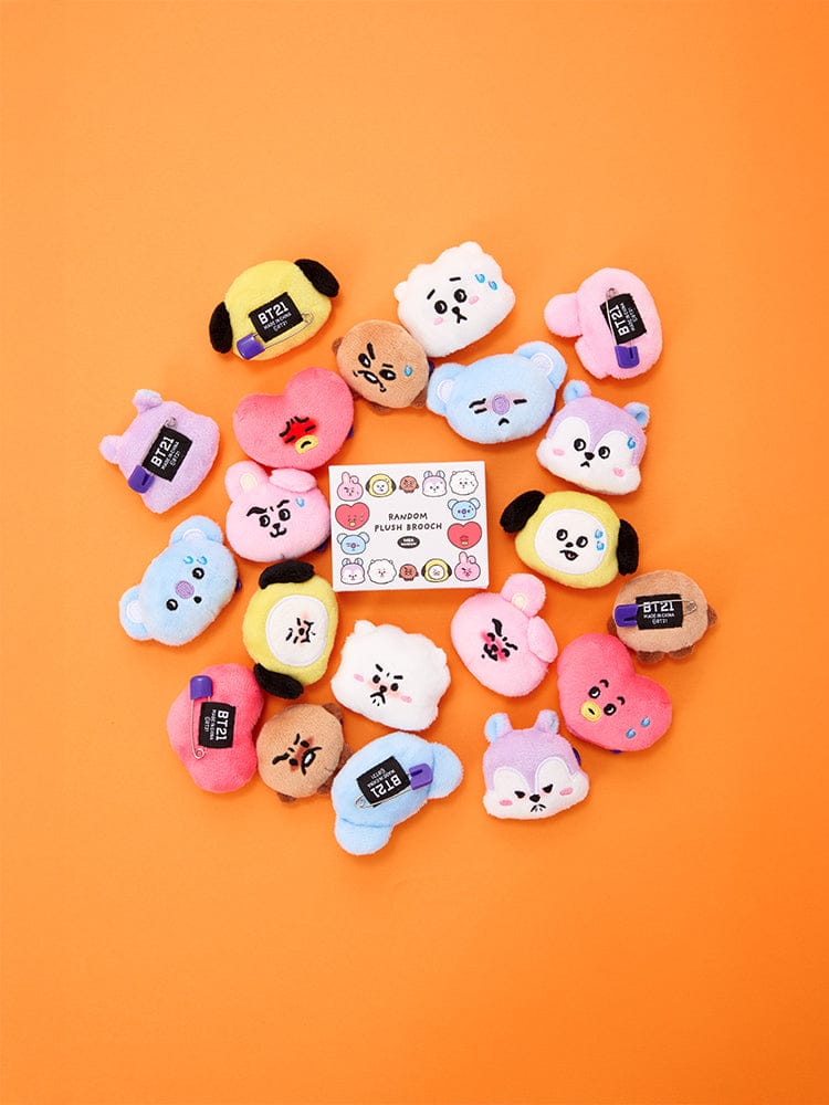 BT21 RANDOM FACE PLUSH BROOCH TODAY'S FACE (1P)