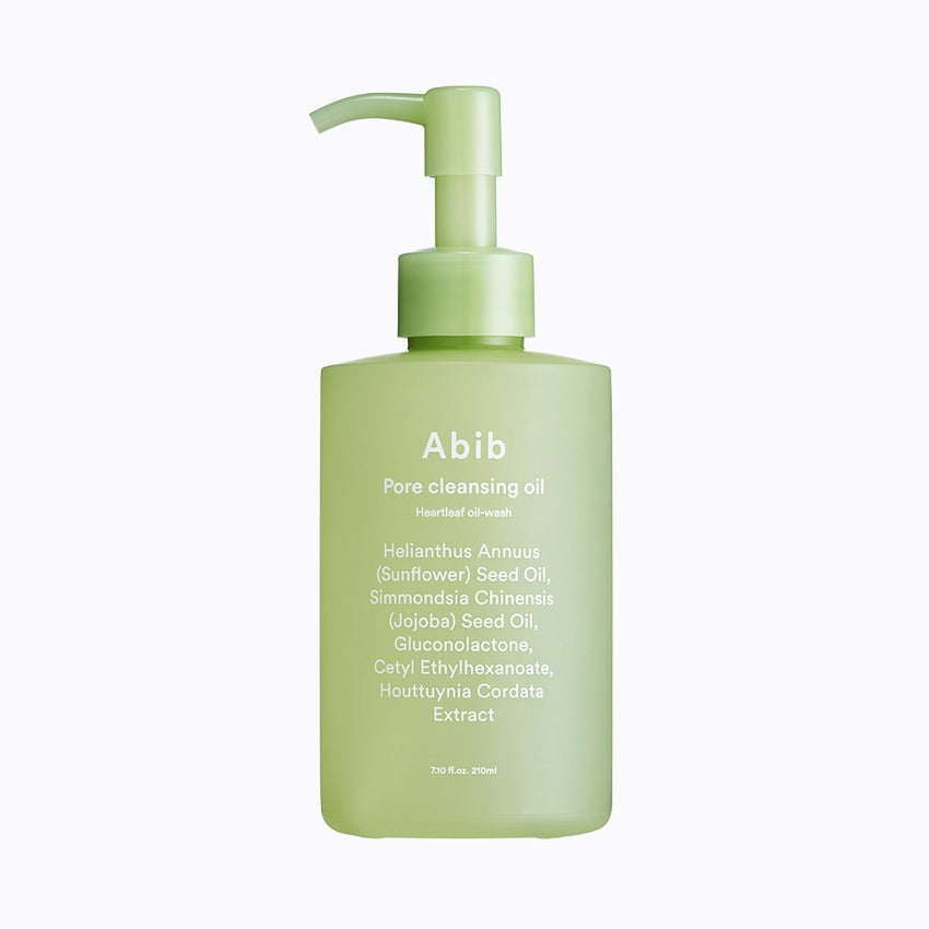 ABIB Pore Cleansing Oil Heartleaf oil-wash 200ml in green bottle with pump dispenser