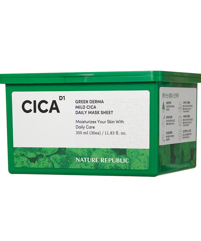 Nature Republic Green Derma Mild Cica Pull-Out Daily Mask Pack (30 Sheets)
