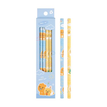 Lovely 4 Pencil Set Little Ryan&Muzi Stationery - Authentic Kakao Friends from Korea | Koolseoul