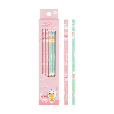 Lovely 4 Pencil Set Little Apeach&Tube Stationery - Official Kakao Friends merchandise | Koolseoul