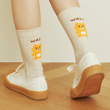 Beige Ryan Socks - Authentic Kakao Friends from Korea | Koolseoul