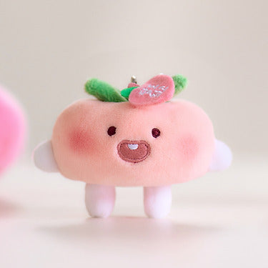 Peach Peach Keychain Plush Flat Little Apeach - Authentic Kakao Friends from Korea | Koolseoul